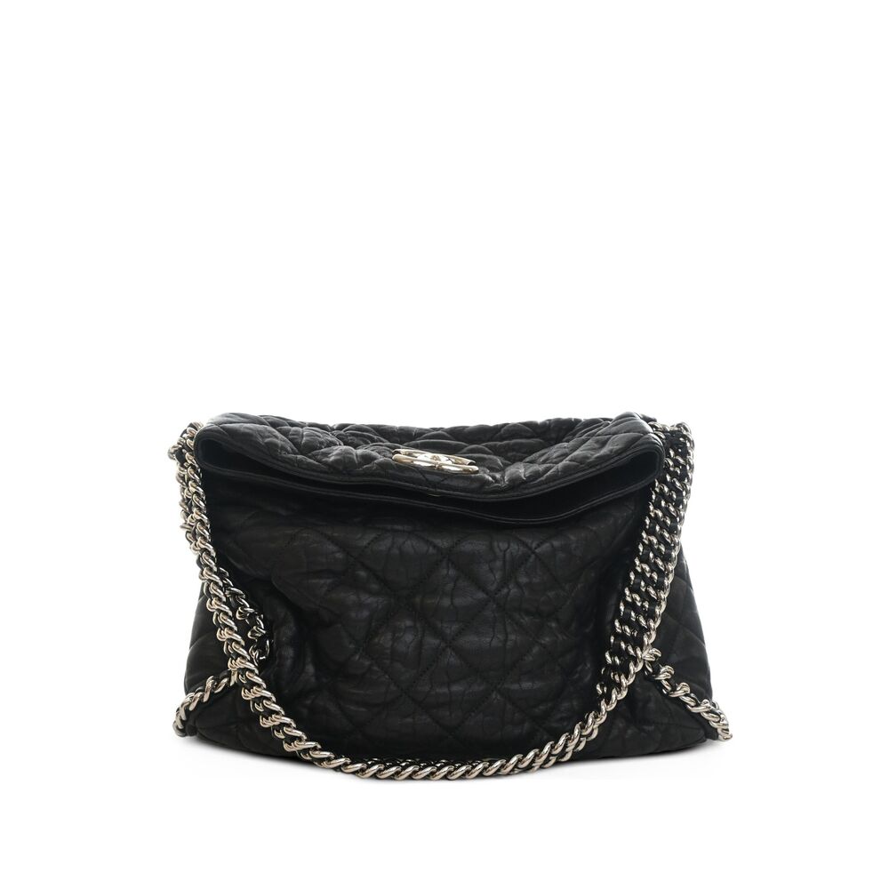 Pre-Loved Chanel Quilted Washed Lambskin Chain Around Hobo